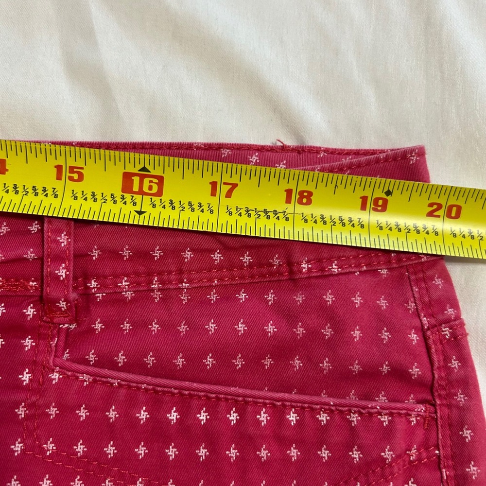 Gloria Vanderbilt Gabrielle Shorts Pink White Starburst Print Cotton Stretch 16 - Picture 5 of 12